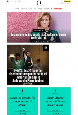 Publication de la série "Discriminations" du photographe Pierre Leblanc en France dans "O, le cahier des tendances du Nouvel Obs