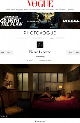 Publication de la série &quot;Showroom&quot; du photographe Pierre Leblanc en Italie dans &quot;Vogue Italia&quot;.