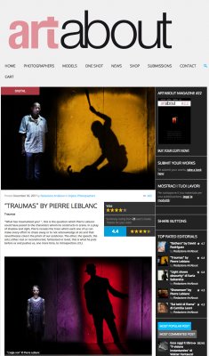 Publication de la série &quot;TraumasI&quot; du photographe Pierre Leblanc en Italie dans &quot;ArtAbout Magazine&quot;.