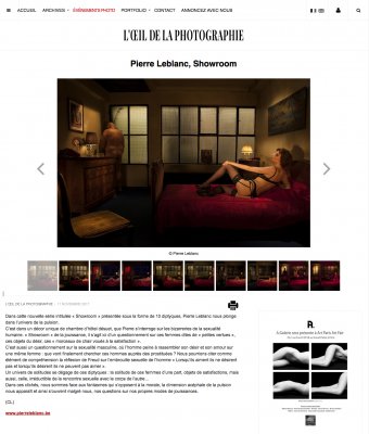 Publication de la série &quot;Showroom&quot; du photographe Pierre Leblanc en France dans &quot;L'Oeil de la Photographie&quot;.