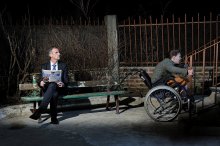 &quot;Le banc&quot; une série du photographe Pierre Leblanc, photo intitulée &quot;Le mépris&quot;.